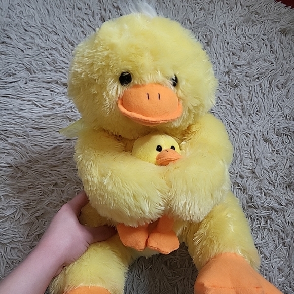 Duck with Baby Duckling Stuffed Animal Plush Toy Easter Spring Basket Yellow New - Picture 3 of 13